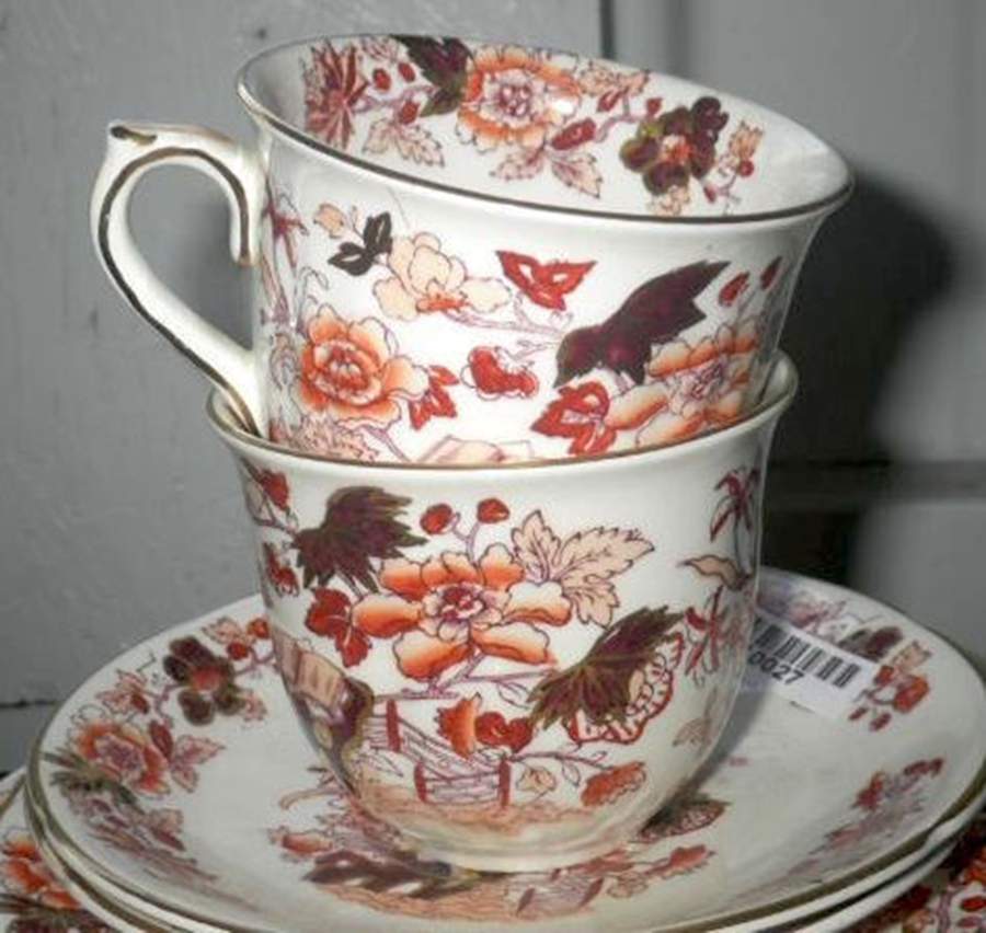 Bible (Rust Bible & Flowers) Flat Cup & Saucer Set by Mason's-1