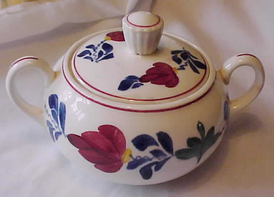 483 Sugar Bowl & Lid by Petrus Regout & Co-1