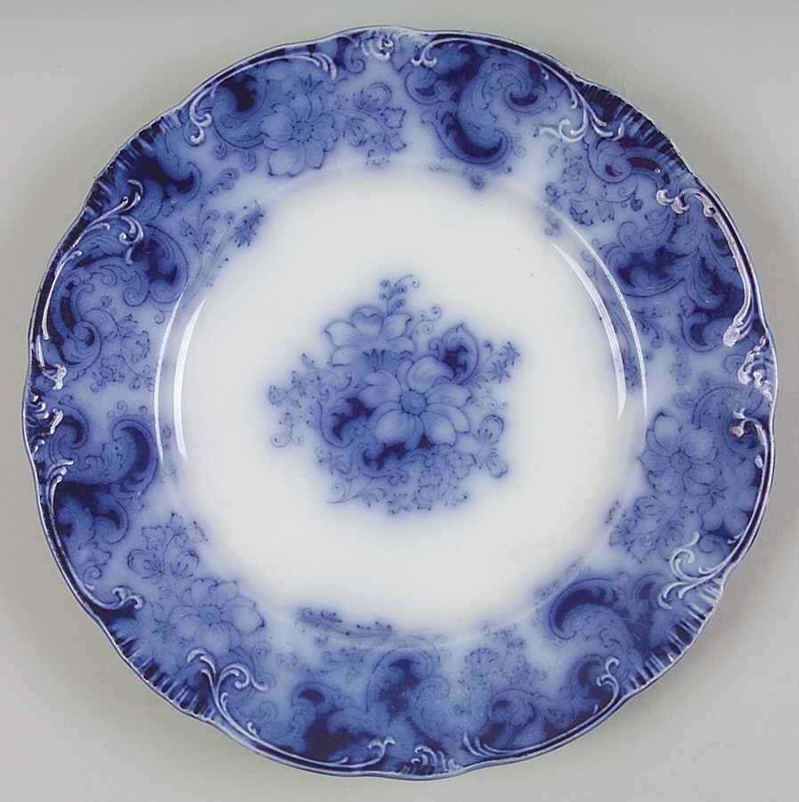 Ormonde Flow Blue (Scalloped and Embossed) Dinner Plate by Alfred Meakin-1