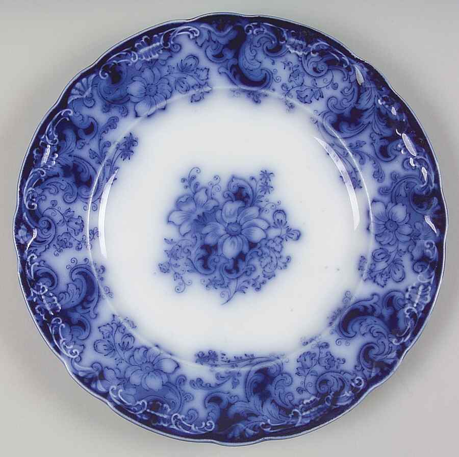 Ormonde Flow Blue (Scalloped and Embossed) Dinner Plate by Alfred Meakin-1