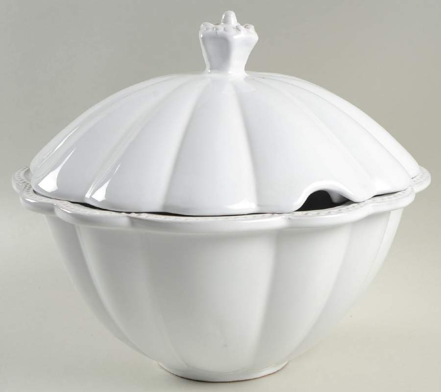 Belle Provence Whitewashed Tureen &  Lid by Mariposa-1