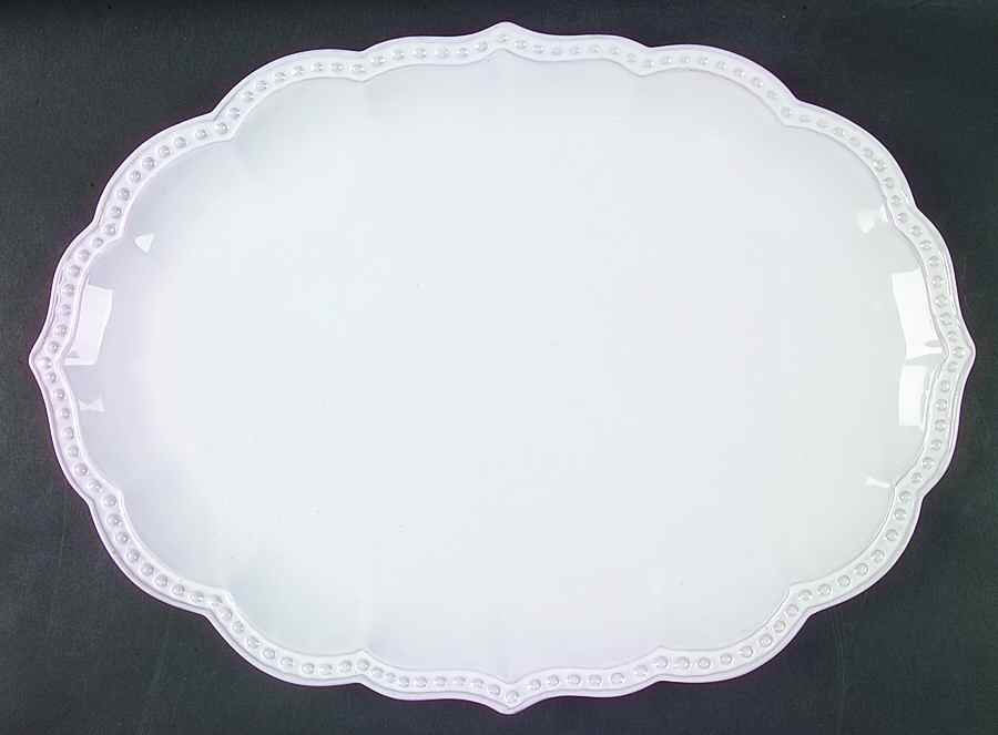 Belle Provence Whitewashed 17" Oval Serving Platter by Mariposa-1