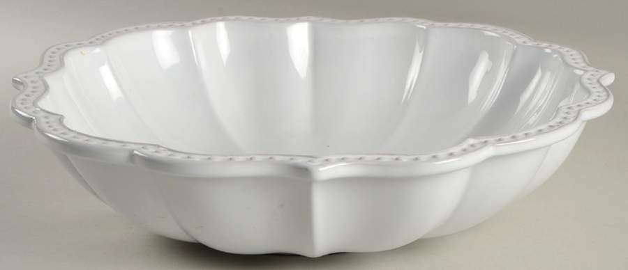 Belle Provence Whitewashed 13" Large Salad Serving Bowl by Mariposa-1