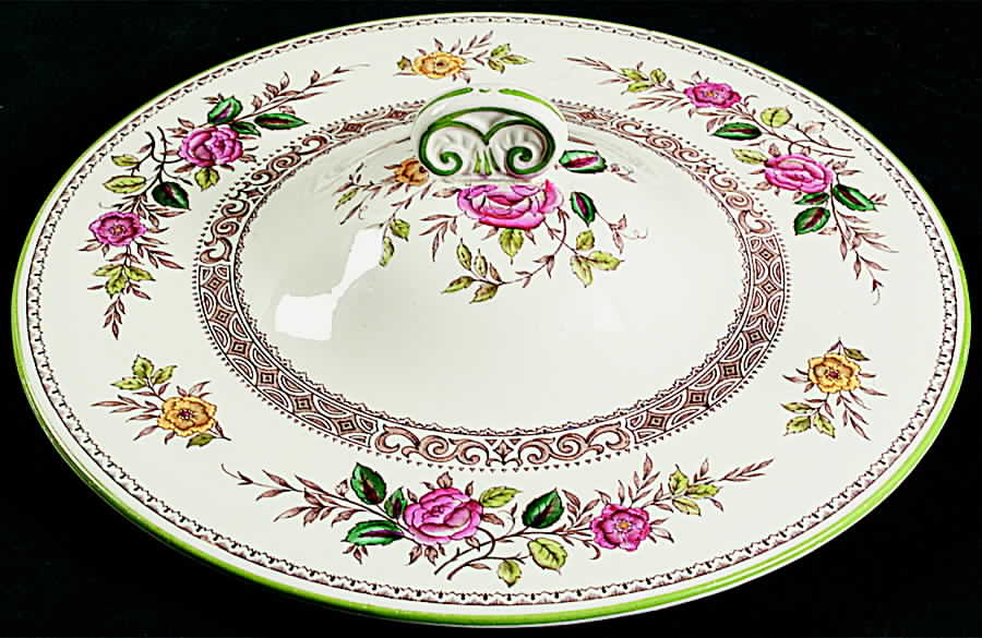 Beaconsfield (Pink Flowers) Lid for Round Vegetable by Minton-1