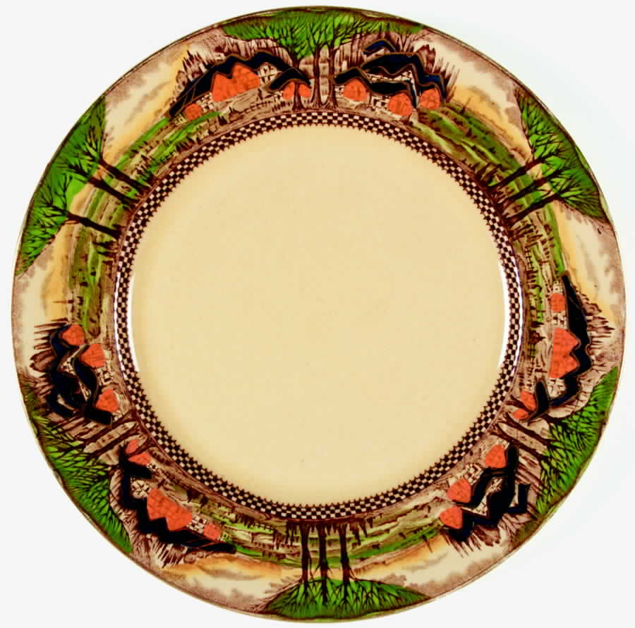 England's Countryside (Smooth, Gold Trim) Dinner Plate by Myott Staffordshire-1