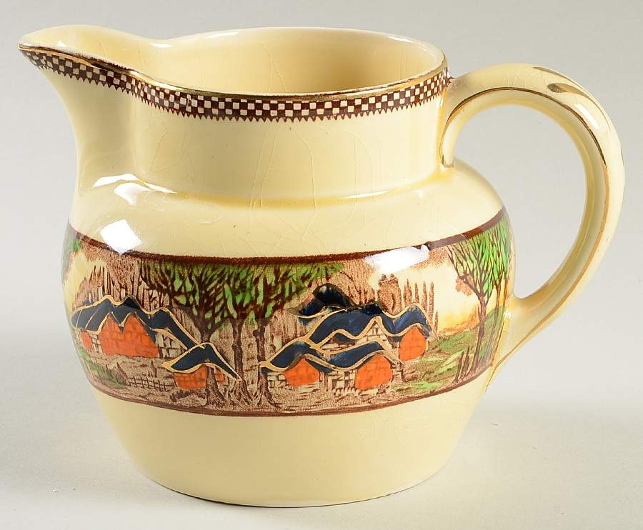 England's Countryside (Smooth, Gold Trim) 24 Oz Pitcher by Myott Staffordshire-1