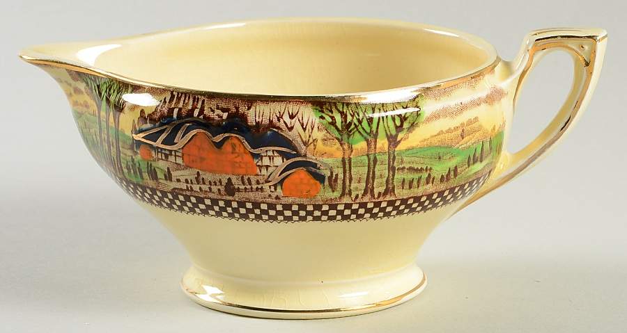 England's Countryside (Smooth, Gold Trim) Creamer by Myott Staffordshire-1