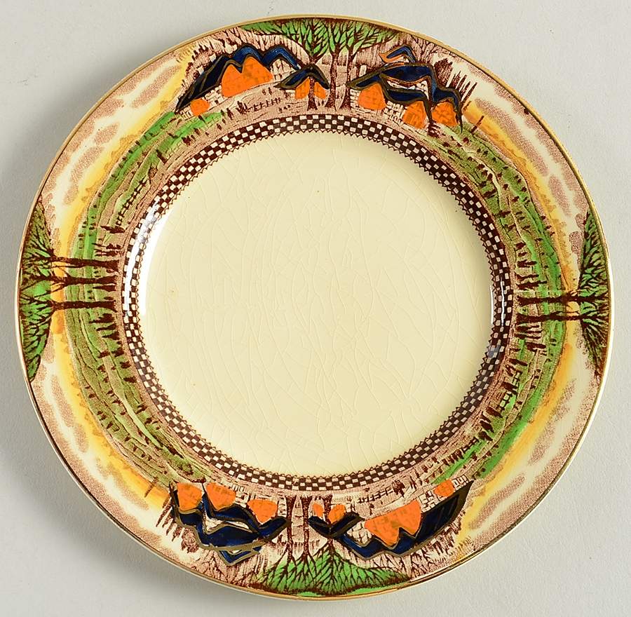 England's Countryside (Smooth, Gold Trim) Bread & Butter Plate by Myott Staffordshire-1