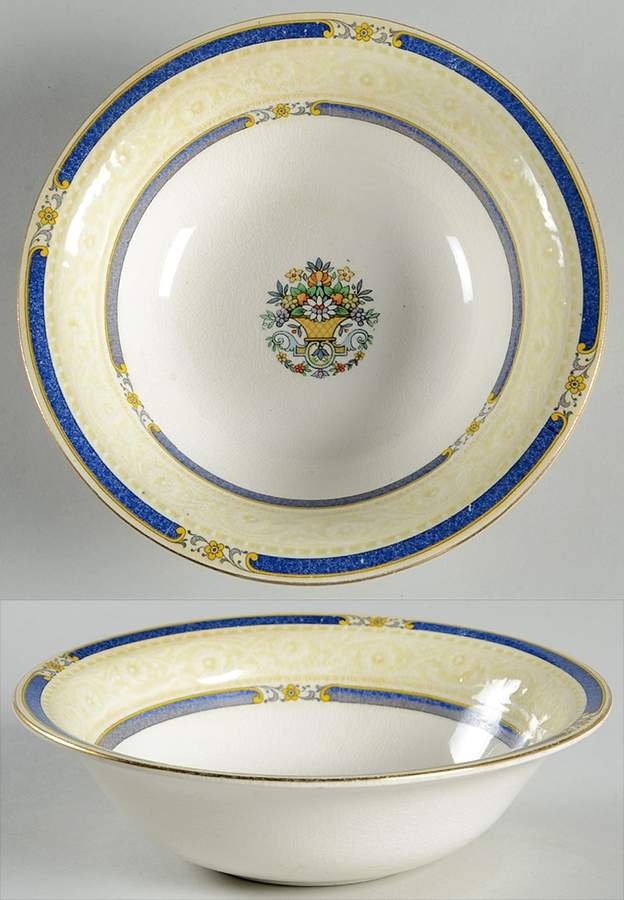 MEA133 (Cream and White) Coupe Cereal Bowl by Alfred Meakin-1