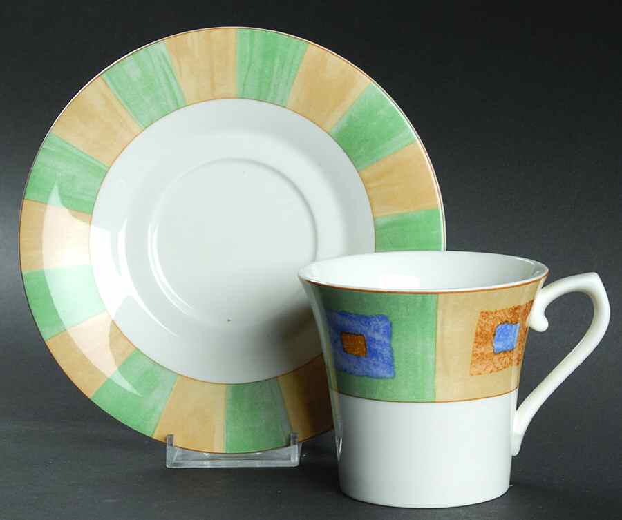 Parquet Flat Cup & Saucer Set by Mikasa-1