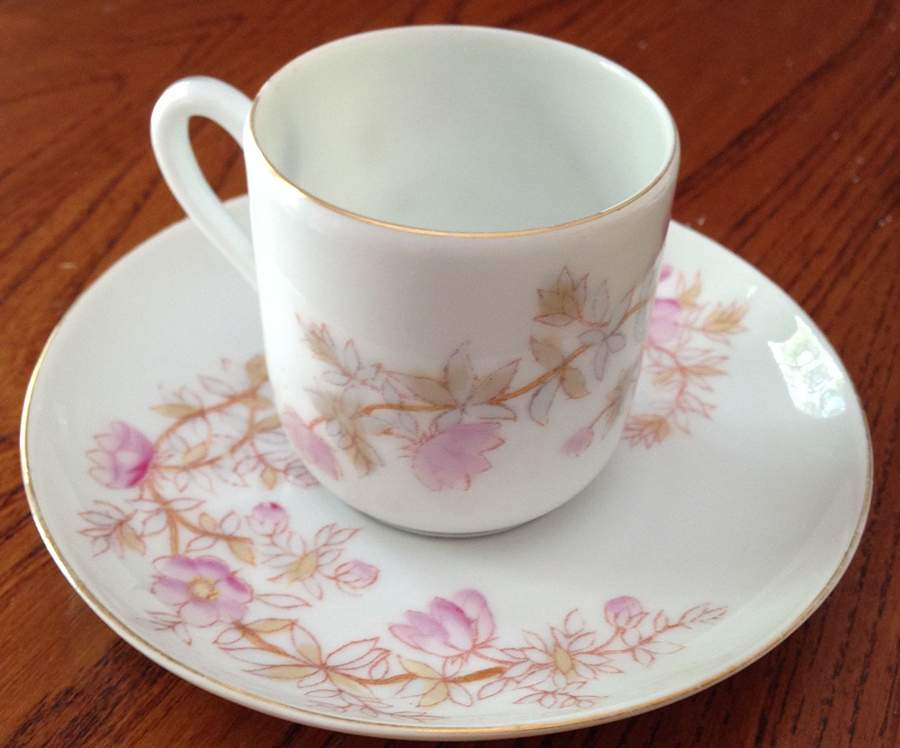 1813 Flat Demitasse Cup & Saucer Set by Marx & Gutherz-1