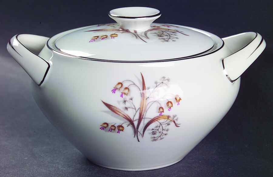 Lily of The Valley Sugar Bowl & Lid by Meito-1
