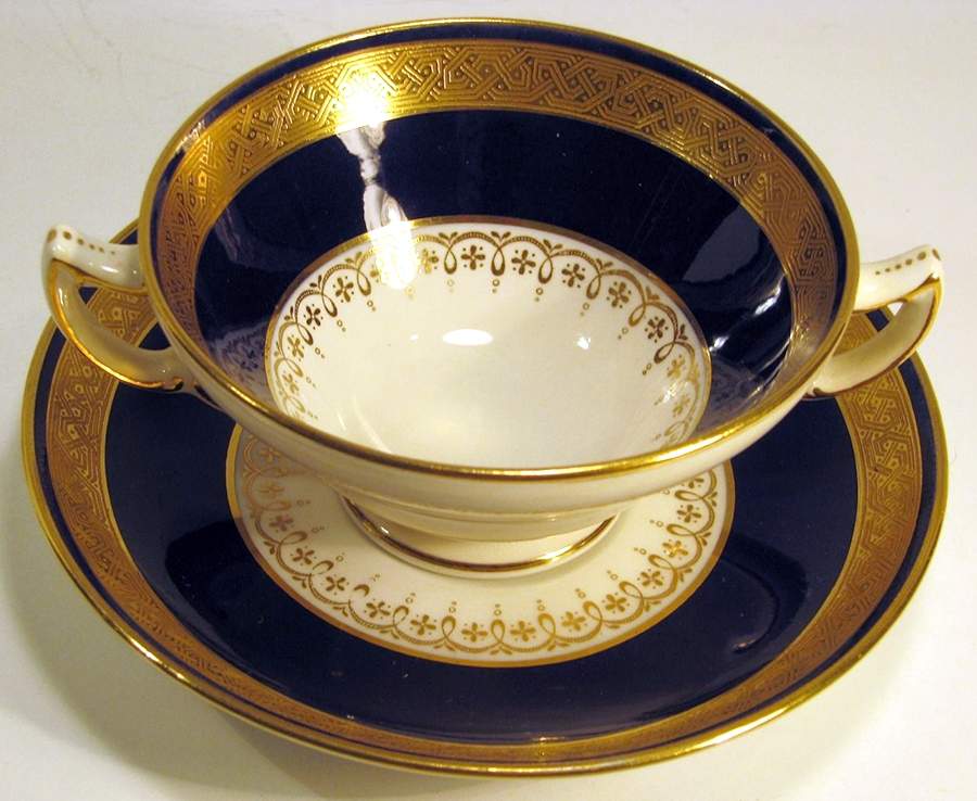 9426 Footed Cream Soup Bowl & Saucer Set by Minton-1
