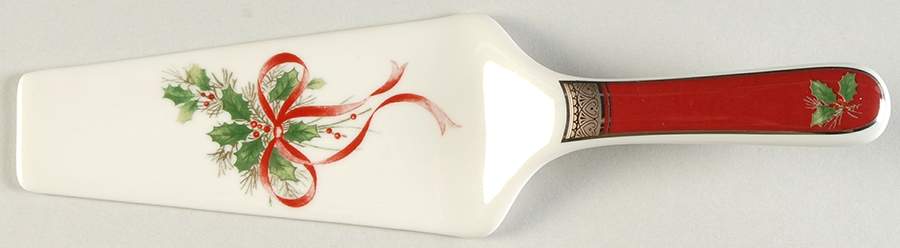 Palatial Holly Platinum Solid Ceramic Pie/Cake Server by Mikasa-1