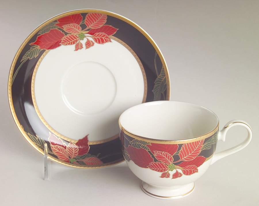 Christmas Eve Footed Cup & Saucer Set by Mikasa-1