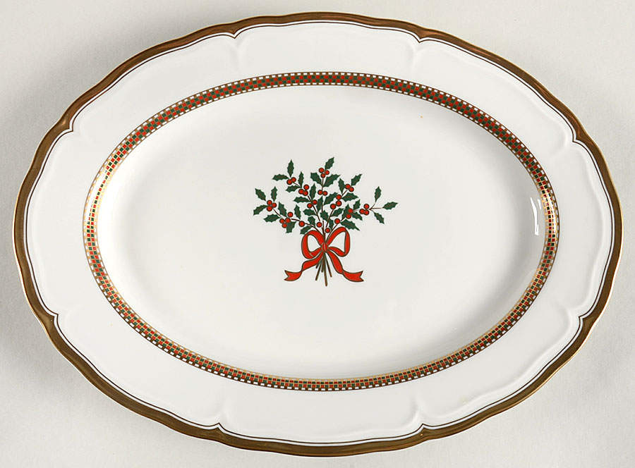 Christmas Garden 14" Oval Serving Platter by Mikasa-1