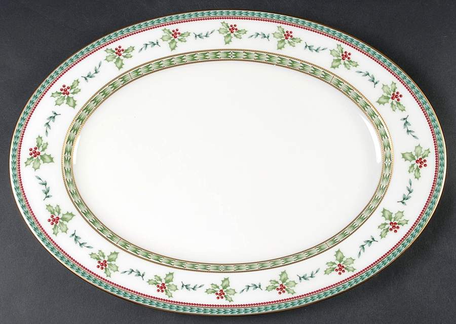 Holiday Celebration 15" Oval Serving Platter by Mikasa-1