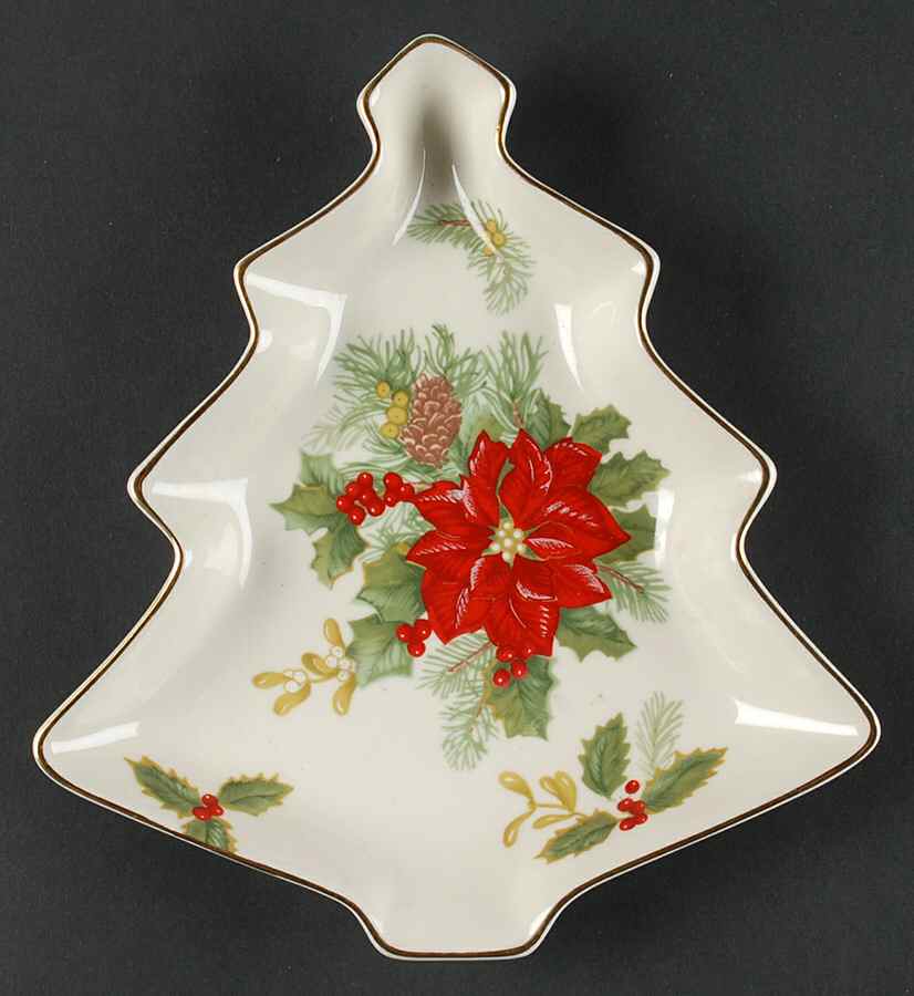 Holiday Bloom 1 Part Medium Tree Shaped Dish by Mikasa-1