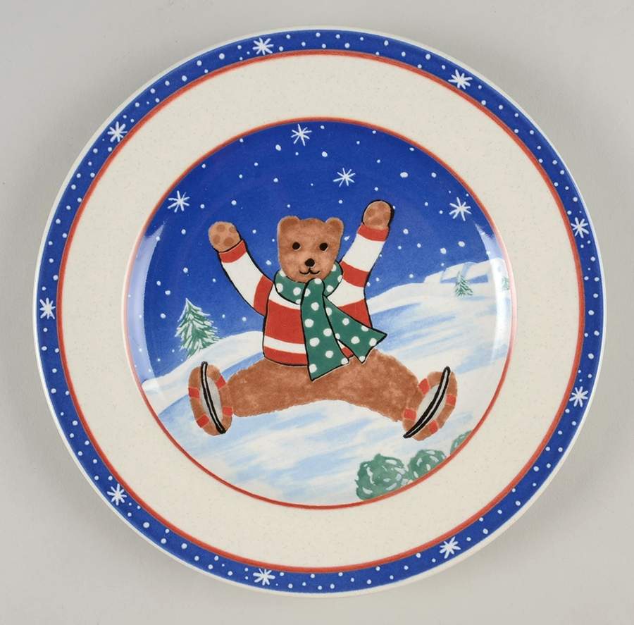Skating Bears Salad/Dessert Plate by Mikasa-1