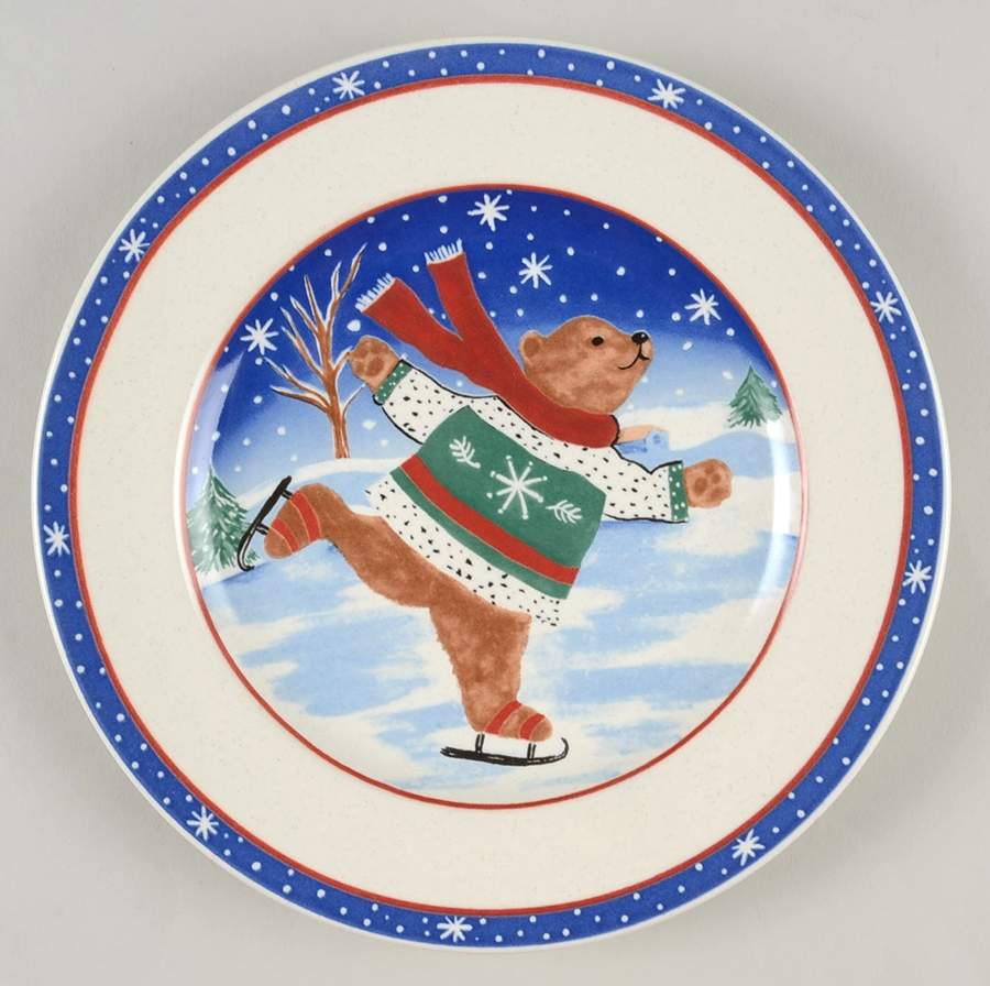 Skating Bears Salad/Dessert Plate by Mikasa-1