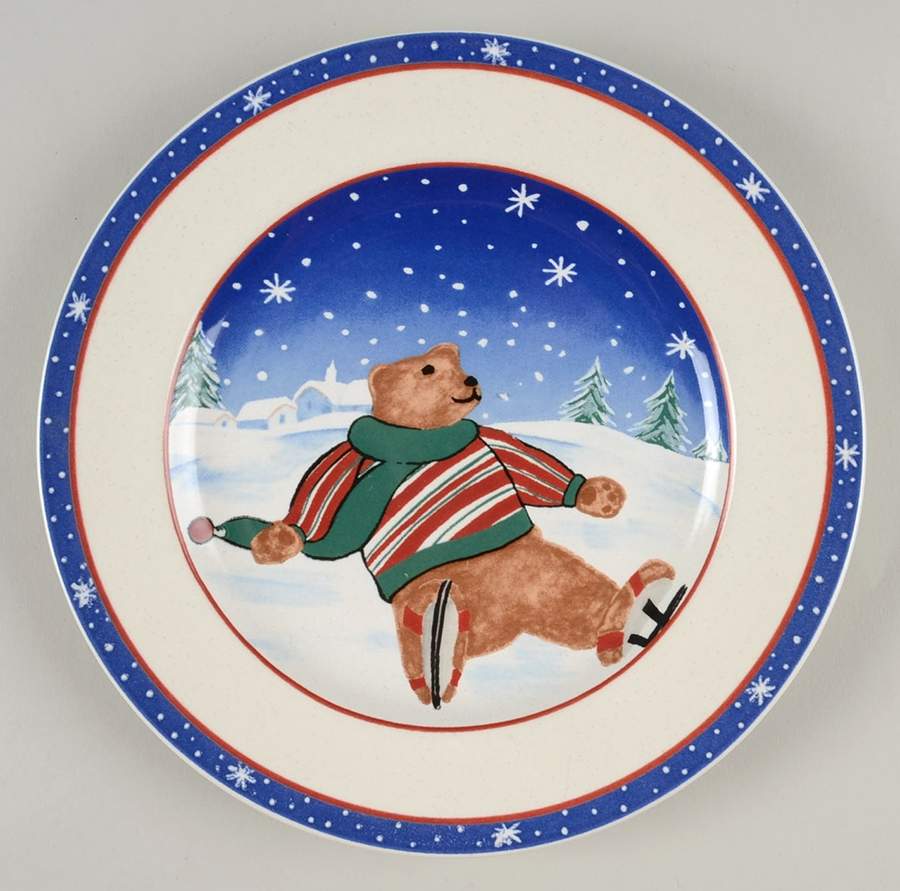 Skating Bears Salad/Dessert Plate by Mikasa-1