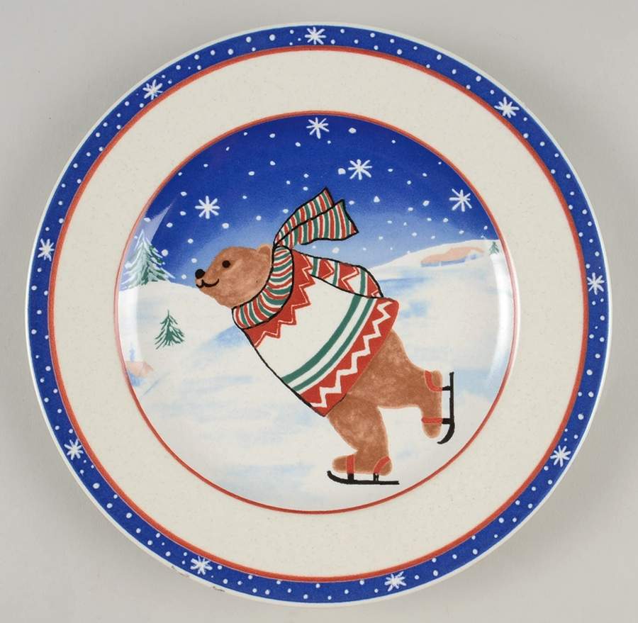 Skating Bears Salad/Dessert Plate by Mikasa-1