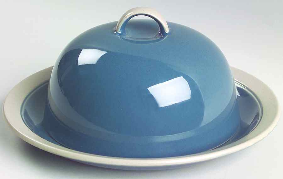 Stone Craft Blue Round Covered Butter by Mikasa-1
