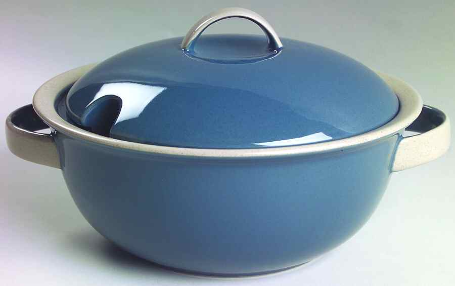 Stone Craft Blue 2 Qt Round Covered Casserole by Mikasa-1