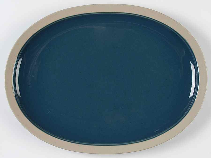 Stone Craft Blue 15" Oval Serving Platter by Mikasa-1