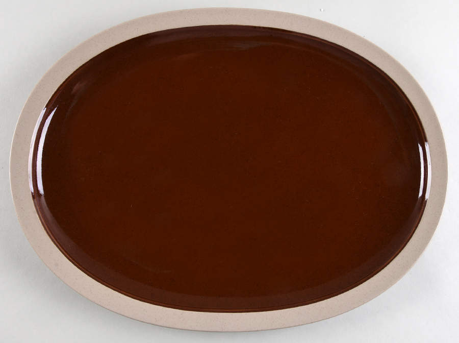 Stone Craft Terra Cotta 15" Oval Serving Platter by Mikasa-1