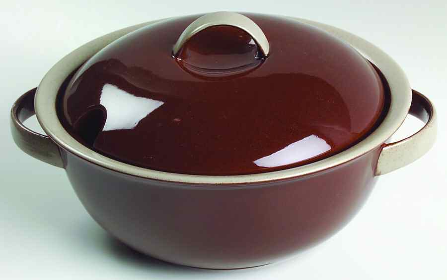 Stone Craft Terra Cotta 2 Qt Round Covered Casserole by Mikasa-1