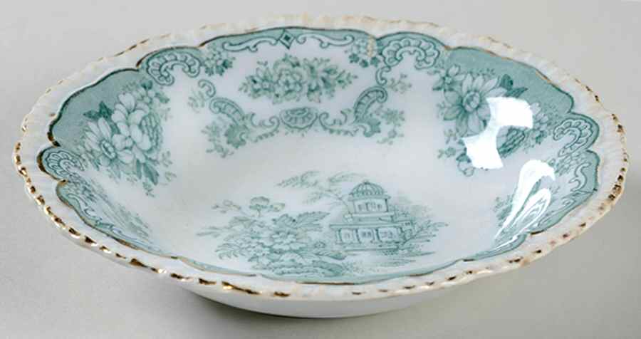 Bombay Blue Green (Scalloped) Fruit/Dessert (Sauce) Bowl by John Maddock & Sons-1