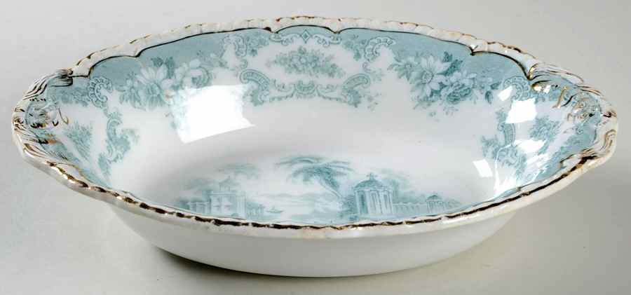 Bombay Blue Green (Scalloped) 9" Oval Vegetable Bowl by John Maddock & Sons-1