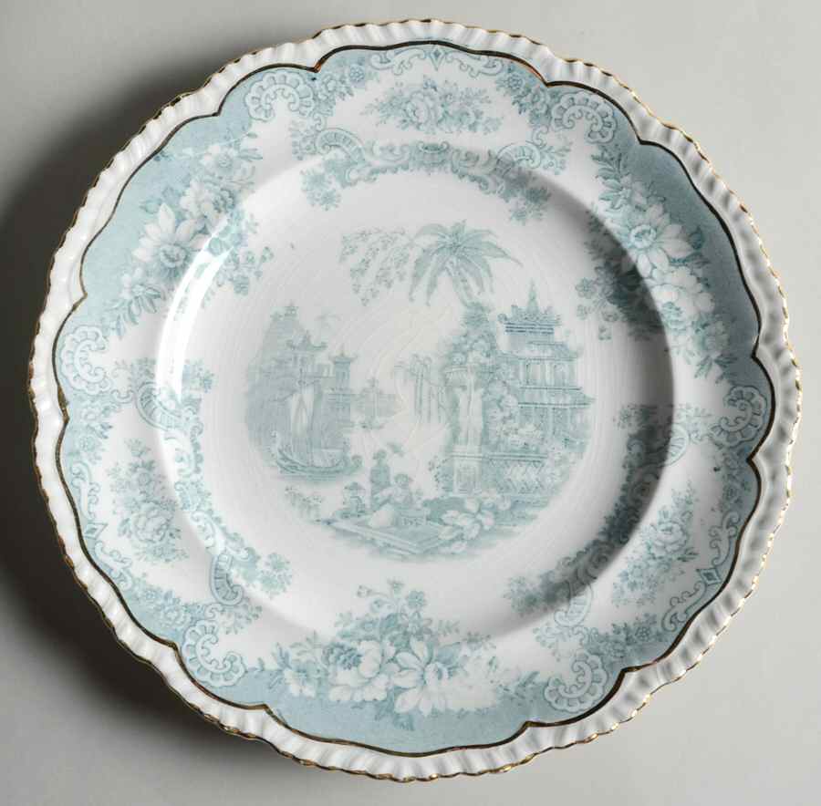 Bombay Blue Green (Scalloped) Luncheon Plate by John Maddock & Sons-1