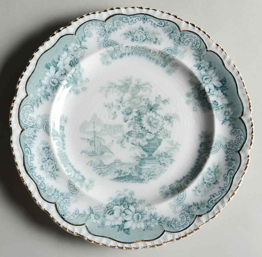 Bombay Blue Green (Scalloped) Salad Plate by John Maddock & Sons-1