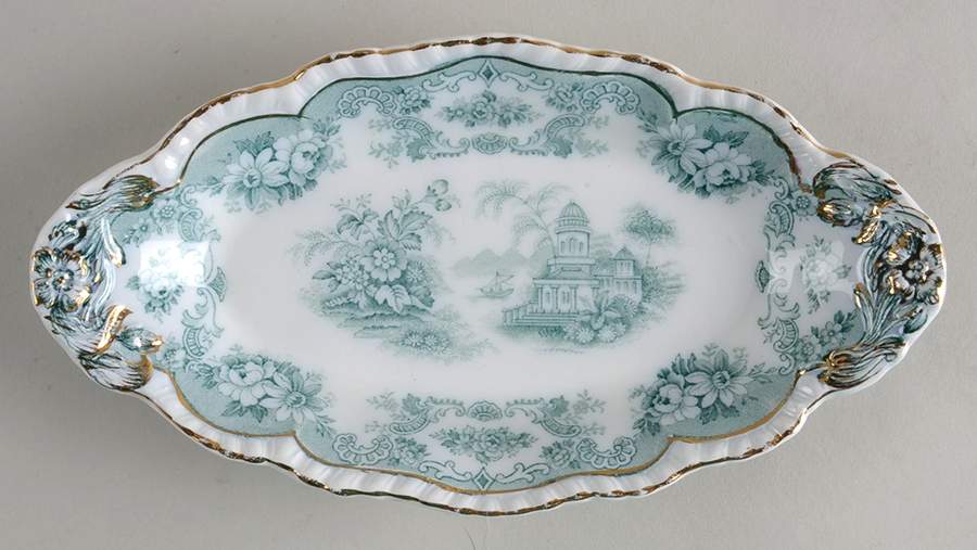 Bombay Blue Green (Scalloped) Relish/Gravy Underplate by John Maddock & Sons-1