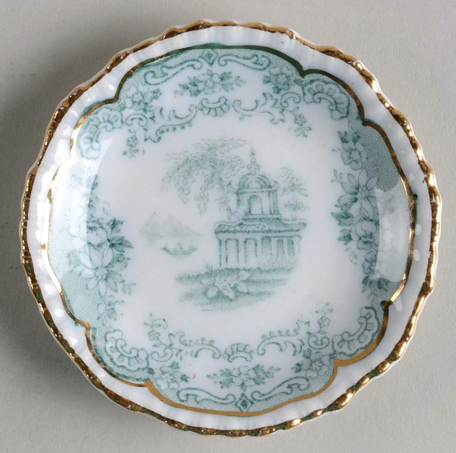 Bombay Blue Green (Scalloped) Butter Pat by John Maddock & Sons-1