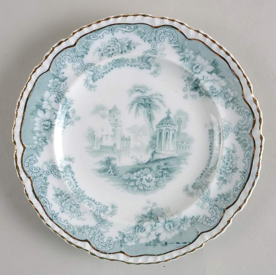 Bombay Blue Green (Scalloped) Dessert/Pie Plate by John Maddock & Sons-1