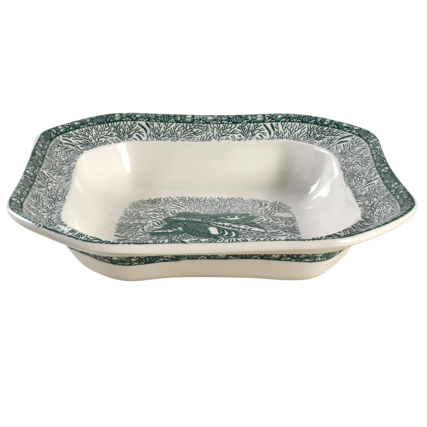 Torquay Green (No Trim) Square Vegetable Bowl by Mottahedeh-1