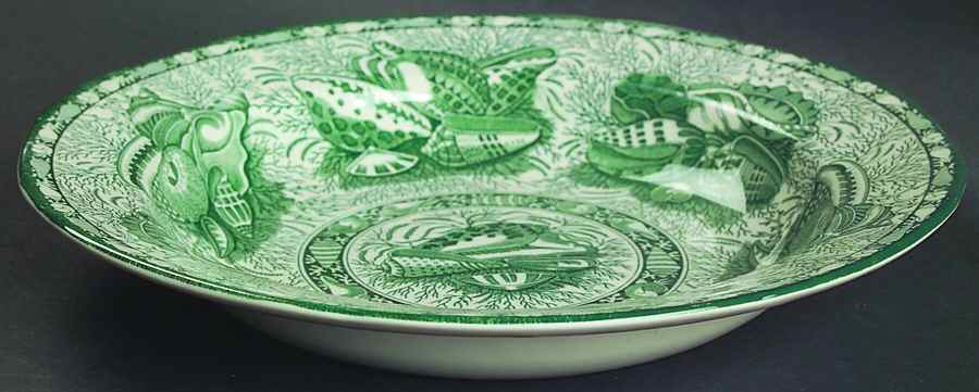 Torquay Green (No Trim) Rim Soup Bowl by Mottahedeh-1