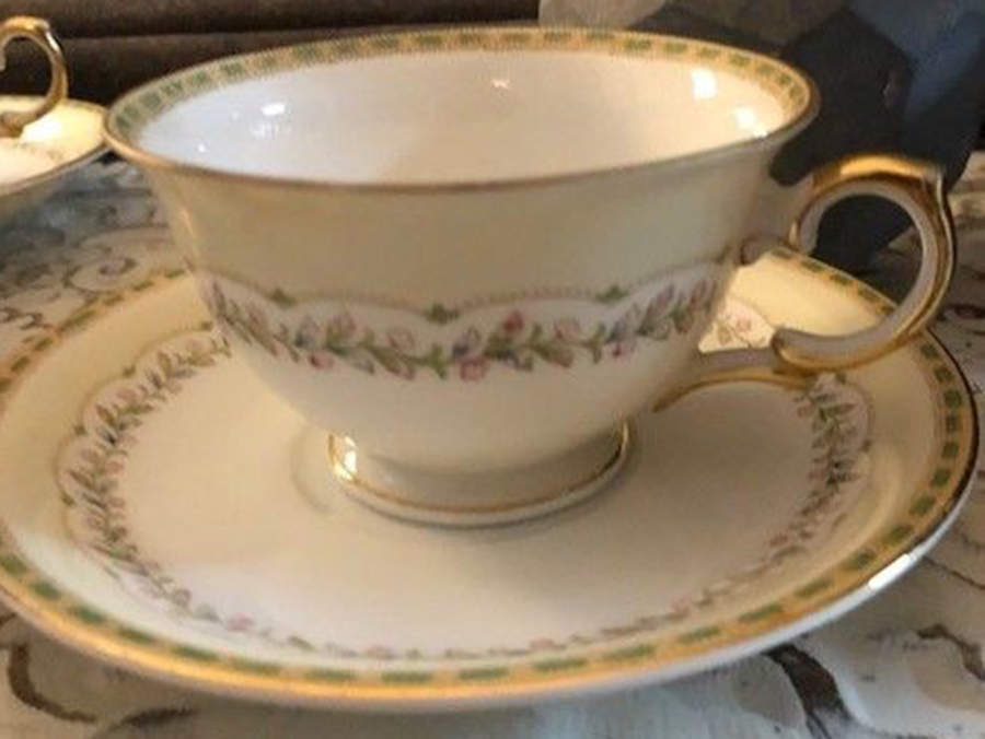 V2392 Footed Cup & Saucer Set by Meito-1