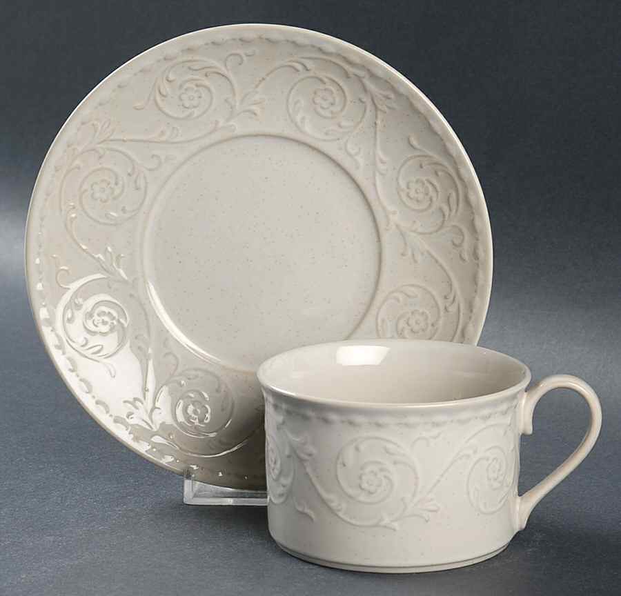 Antique Charm Flat Cup & Saucer Set by Mikasa-1