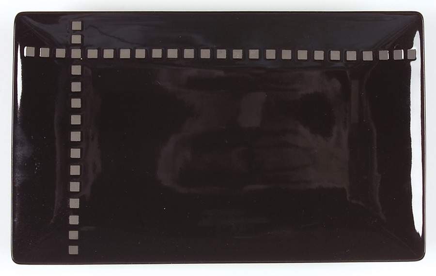 Viewpoint Black 11" Rectangular Serving Platter by Mikasa-1