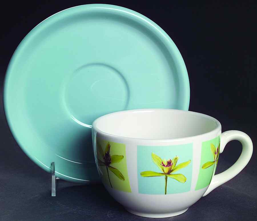 Orchid Show Jumbo Cup & Saucer Set by Mikasa-1