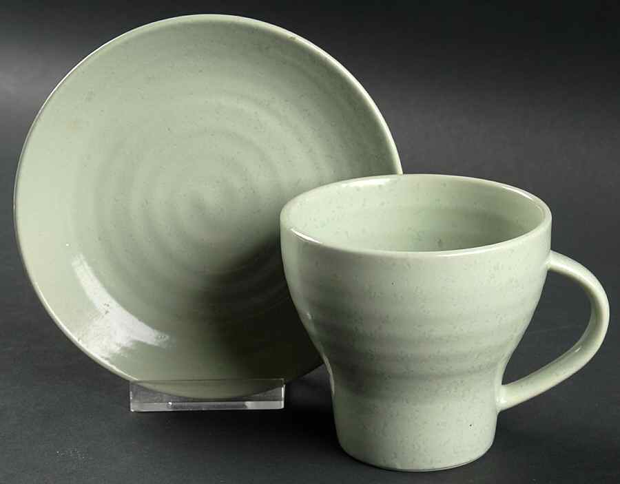 Studio Glaze Jade Flat Cup & Saucer Set by Mikasa-1