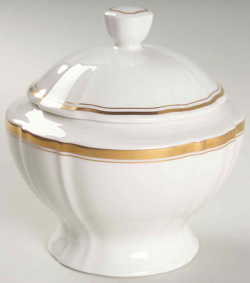 Hyde Park Gold Sugar Bowl & Lid by Mikasa-1