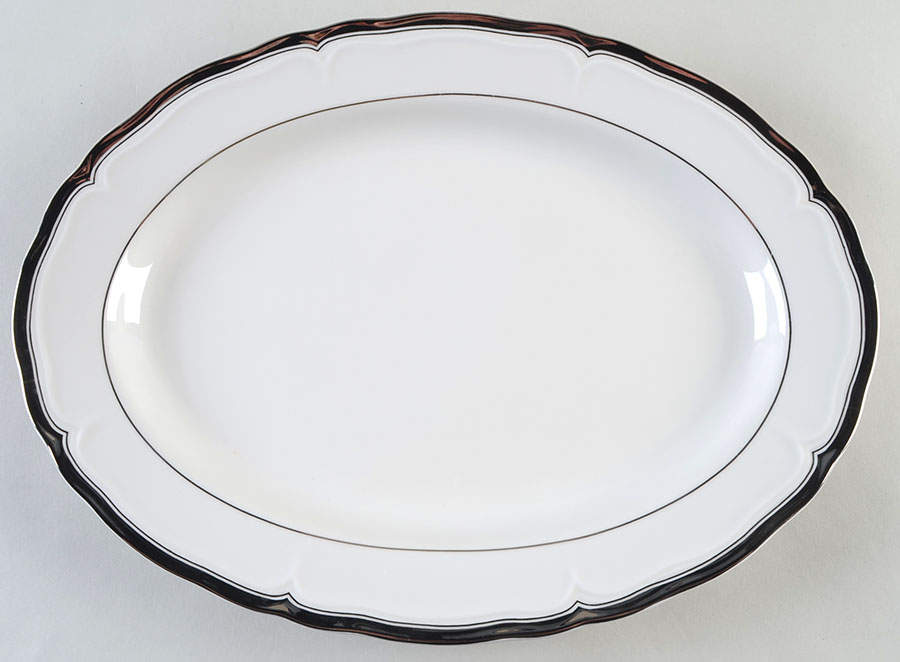 Hyde Park Platinum 14" Oval Serving Platter by Mikasa-1