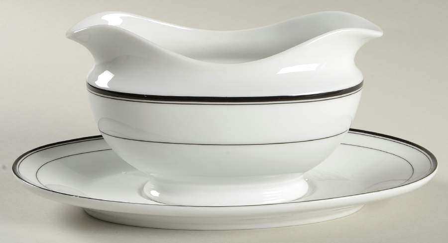 Classic Ebony Gravy Boat & Underplate by Mikasa-1