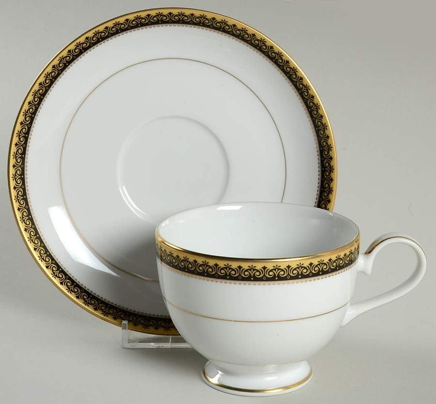 Monarchy Gold Footed Cup & Saucer Set by Mikasa-1