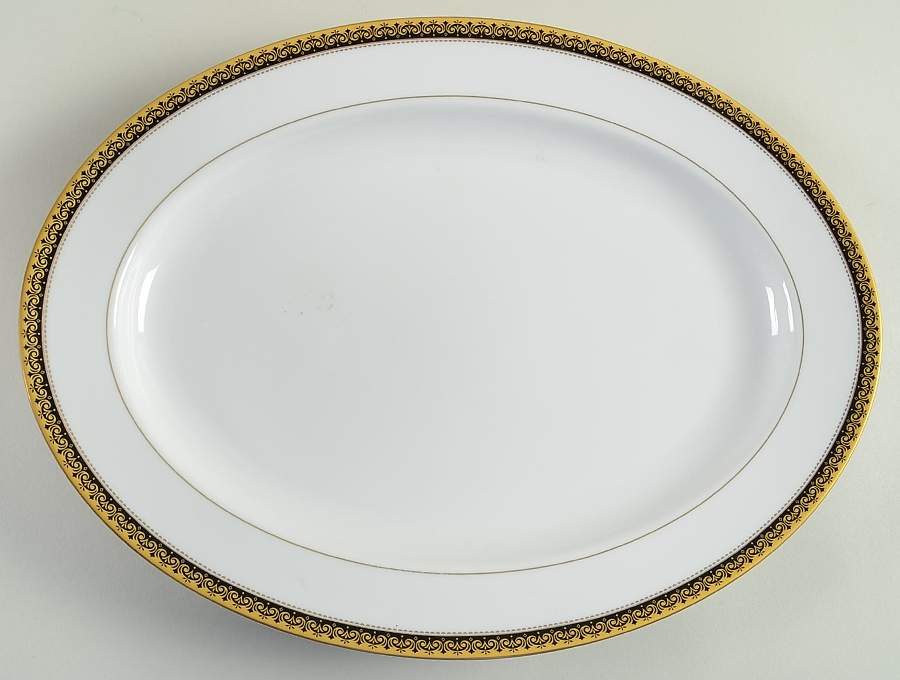 Monarchy Gold 15" Oval Serving Platter by Mikasa-1